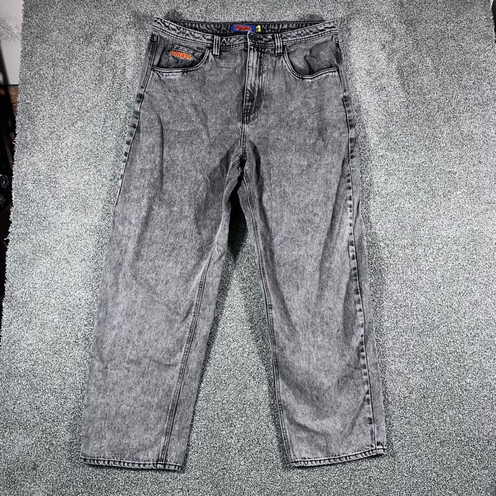 Empyre Loose Fit Jeans Mens 36 Grey Acid Wash Baggy Skate Streetwear Denim Pants